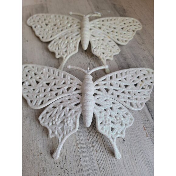 White butterfly large ornament Xmas set insect unique - Picture 9 of 9